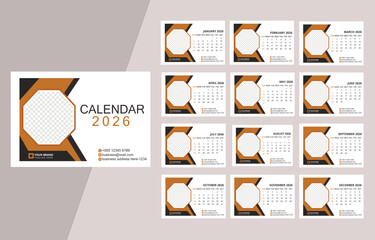 2026 desk calendar template