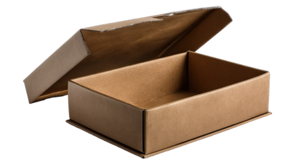 Empty open cardboard box