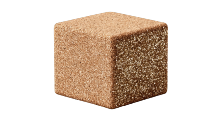 3D cube, light brown, textured