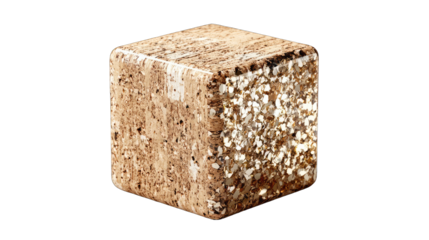 Beige cube, speckled with white