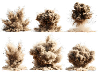 A collection of digital desert dust explosions