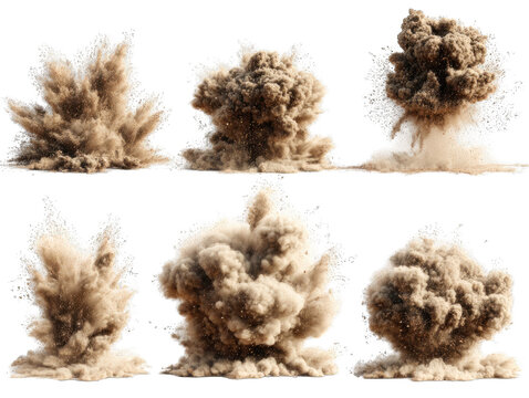 A collection of digital desert dust explosions