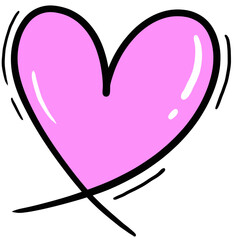 Pink doodle heart
