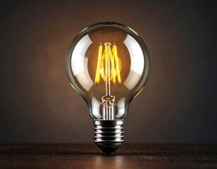 Glowing vintage lightbulb