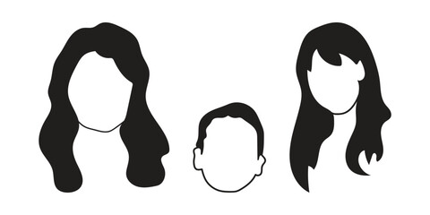 human face icon set line art