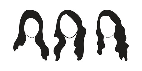 human face icon set line art