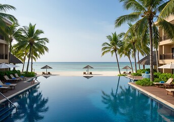Infinity pool at tropical resort