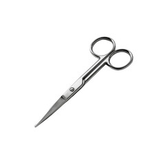 Obraz premium Close-up of Sharp, Polished Stainless Steel Scissors Isolated on Black Background