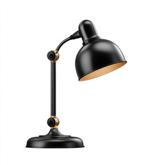 Black desk lamp with brass accents