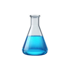 Erlenmeyer Flask with Bright Blue Liquid - Science Experiment Concept