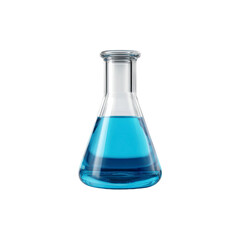 Erlenmeyer Flask with Bright Blue Liquid - Science Experiment Concept