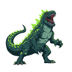 Obraz premium Scary Dinosaur Monster Creature Cartoon Halloween Beast Illustration