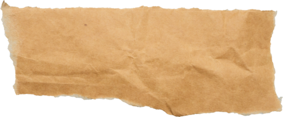 piece of brown paper tear isolated on white background