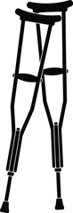 Medical crutches for mobility support and rehabilitation vector