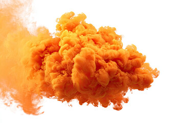 Orange ink cloud against white (1)