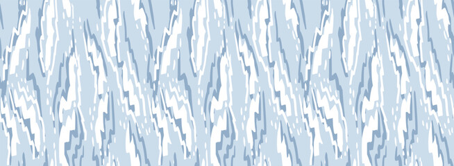 Seamless vector pattern with abstract vertical zigzag brush strokes in light blue and white. Modern artistic texture for fabric, wallpaper, wrapping paper, and digital design