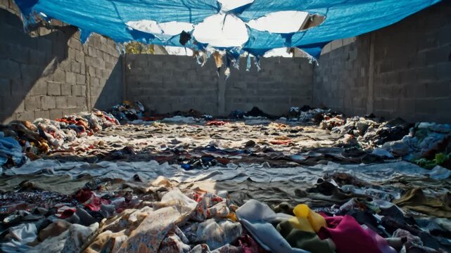 Patchwork Yard with Sunlit Textile Offcuts