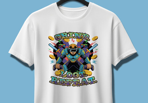 Playful Arcade Retro Gamer Tshirt Design Template