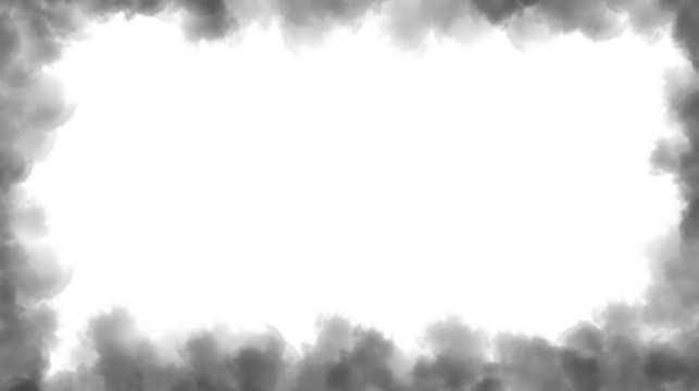 Black smoke top and bottom PNG, dark smoky edges, bold black fog overlay, transparent background dramatic cloud texture