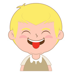 boy playful face cartoon cute