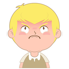 boy angry face cartoon cute