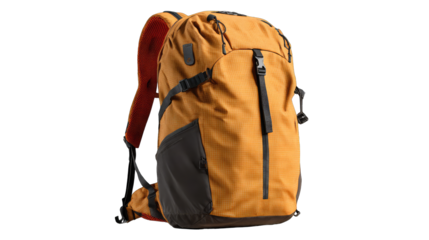 Mustard-colored backpack with dark accents