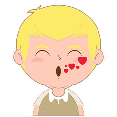 boy whistling love face cartoon cute