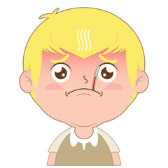 boy sick face cartoon cute