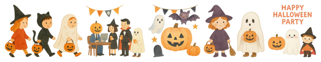 Cute Halloween children illustration