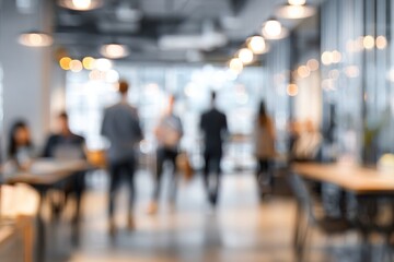 Business office with blurred people casual wear, with blurred bokeh background. High quality