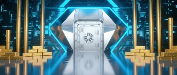 Abstract blue background of fiber optic light spots for medical science and research - Powered by Adobe