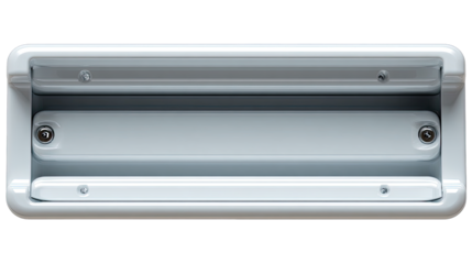 Rectangular light gray plastic enclosure