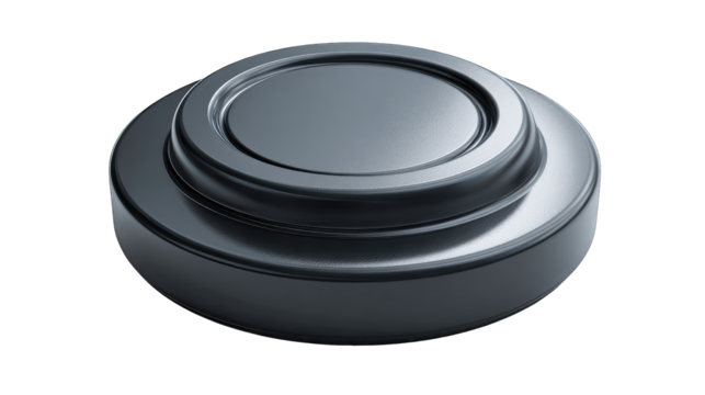 Gray metallic circular object