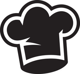 Bold black vector illustration of a chef s hat for culinary themes and restaurant branding