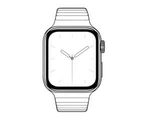 Simple white watch graphic