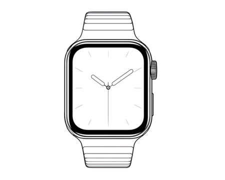Simple white watch graphic