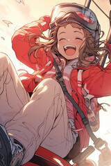 アニメ、イラスト／パラグライダー