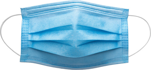 Plain Blue Surgical Mask transparent background