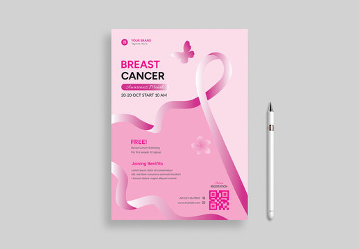 Breast Cancer Awareness Month Flyer Template