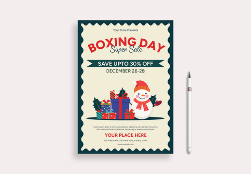 Christmas Boxing Day Discount Flyer Template