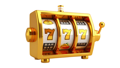 Gold slot machine with spinning reels