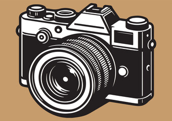 vector sketch illustration of camera ico