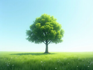 Fototapeta premium Lone Tree in Blue Sky