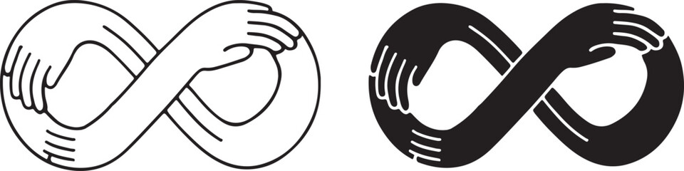 Infinity Hands Hug Unity Connection Support Symbol Icon