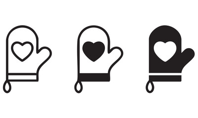 Kitchen glove icon with heart shape on it vector illustration
