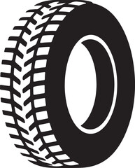 Car Tire Logo with Black Vector Illustration