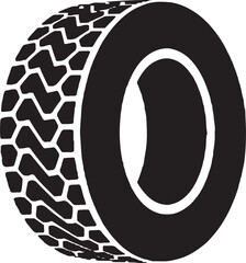 Car Tire Logo with Black Vector Illustration
