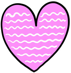 Pink pastel doodle heart