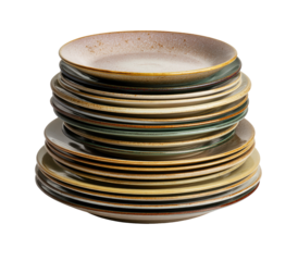 Stack of colorful plates