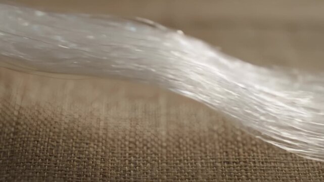 Waves of Fiber Threads with Shimmering Silver Pearl